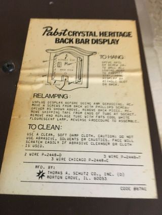 Vintage Advertising Pabst Blue Ribbon Beer Light Up Bar Sign Mid Century 4