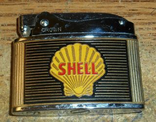 Vintage Shell X - 100 Motor Oil Can Flat Advertising Lighter/rare