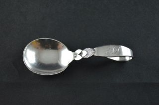 Georg Jensen Cactus Sterling Silver Baby Spoon Curved Handle