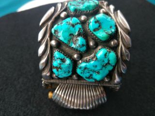Heavy Vintage Navajo Turquoise Watchband stamped BT 3