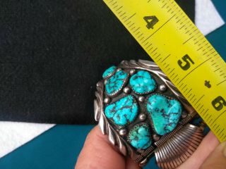 Heavy Vintage Navajo Turquoise Watchband stamped BT 7