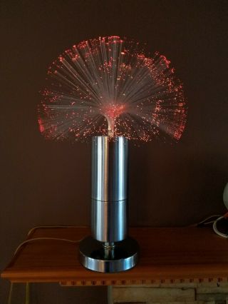 Vintage Chrome Fantasia E48044 Motion Fiber Optic Rotating Light Lamp