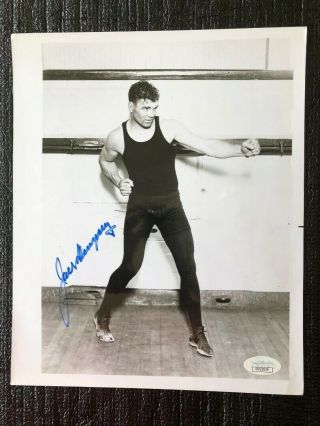 Vintage Jack Dempsey Autographed 8x10 B&w Photo With Jsa Boxing Hof