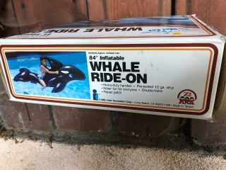 Inflatable Intex 1985 Vintage Large 84” Whale Ride on Pool Toy Rare 4