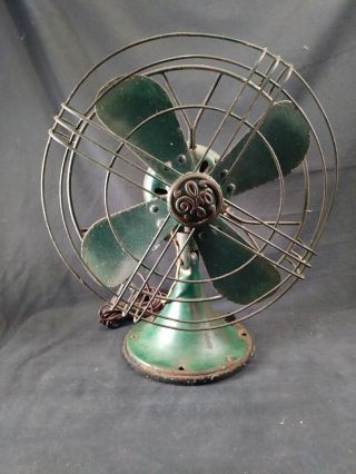 Antique Vintage Ge 3 - Speed 12 " Tilt Fan 78x840 Green - Good