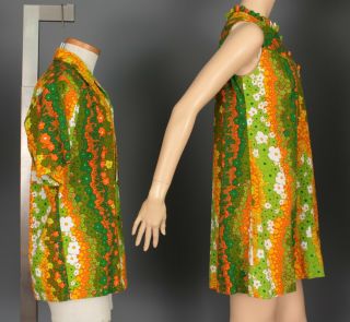 AUTH.  1970 ' S VTG HAWAIIAN SURF MATCHING HIS & HERS DRESS & SHIRT SET MED.  SIZES 4