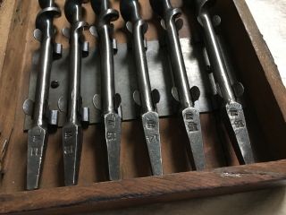 Vintage Irwin Auger 13 Piece Bit Set In Wood Box augers from 4 to 16 6