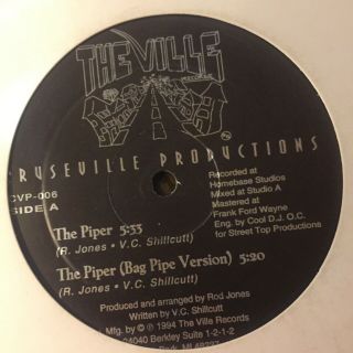 Cruseville Productions - Piper B/w Bc/ac - Pysco - The Ville Rare Random Rap Nm/