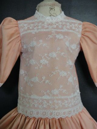 Promo - Pink Silk Doll Dress For 18 - 20 " Doll Jumeau - Antique Style - G - Bravot