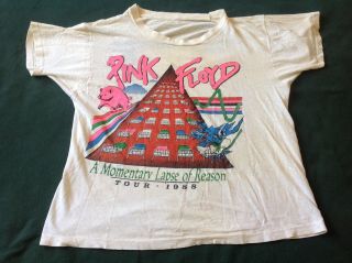 Pink Floyd Vintage T - Shirt A Momentary Lapse Of Reason Tour 1988 Poor Shape