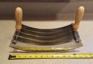 Very Rare Large 13.  5 " Au Nain 5 Blade Chopper Double Handle France Commercial