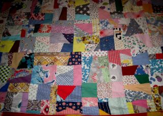 VTG/Antique Crazy Handmade Quilt/Top Feedsack 88 