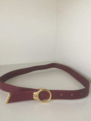 Christian Dior Vintage Red Leather Women’s Belt Made In France 30 Inches