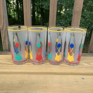 Hj Stotter Vintage Acrylic Plastic Tumblers Cups Diving Ladies Swimming Mcm