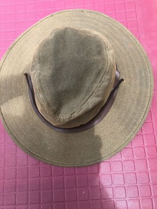 Pre Owned Vintage Filson Made In Usa Tin Bush Hat With Strap Large
