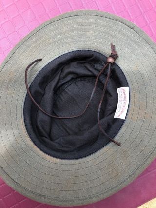 Pre Owned VINTAGE FILSON MADE IN USA TIN BUSH HAT WITH STRAP Large 3