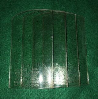 4 Vintage Coleman Military Lantern Quadrant Glass Panels