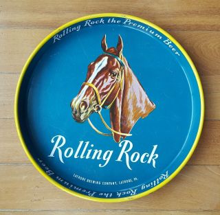 Vintage Rolling Rock Metal Horse Latrobe Pa.  Brewing Advertising Beer Tray Rare