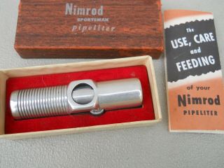 Vintage Nimrod Sportsman Pipe Lighter W/ Box/paperwork Not