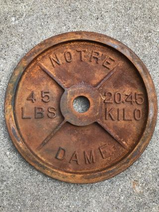 Vintage University Of Notre Dame 45 Pound Weight Workout