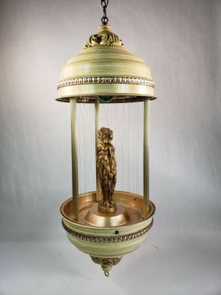 Vintage Rain Lamp Swag Lamp Mcm Creators Inc 3 Goddess Nude 36 " Hanging Light