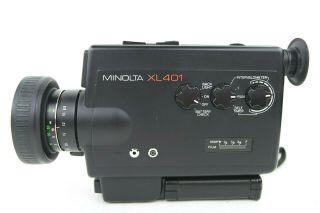 Minolta Xl 401 8 Movie Camera W/ Zoom Rokkor 8.  5 - 34mm F/1,  2 Lens Vintage