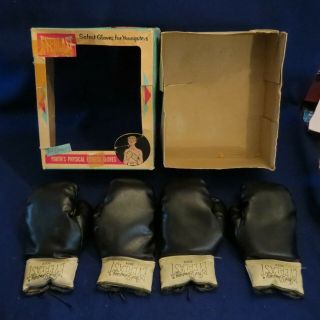 VINTAGE EVERLAST JACK DEMPSEY BOXING GLOVES SET OF 4 ADULT 3024 ORIG BOX 2