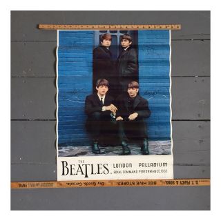 Vintage 1964 Beatles London Palladium Poster Royal Command Performance Nems Orig