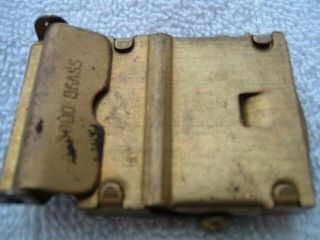 Army Signal Corps Vintage Solid Brass Belt Buckle 2 Flags And A Flame 4