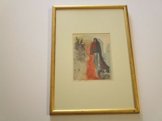 Vintage Signed Salvador Dali Woodcut Surrealism Modernism Icon Abstract Rare