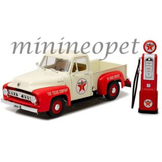 Greenlight 12991 1953 Ford F - 100 Pick Up Truck 1/18 Texaco With Vintage Gas Pump