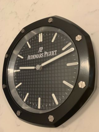 Rare Collectors Wall Clock Audemars Piguet 15” Black Dial