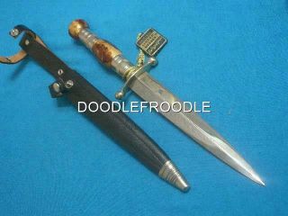 Vintage Linder Solingen Germany Naval Commando Dirk Dagger Stiletto Bowie Knife