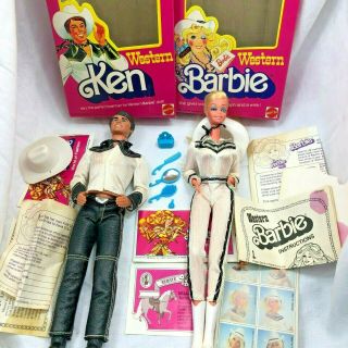 Vintage Western Barbie And Western Ken 1980’s Dolls Box 1757 & 3600