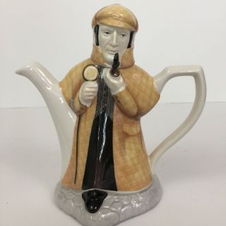 Vtg James Sadler Sherlock Holmes Decorative Teapot Rare Collectible England 7.  5 "