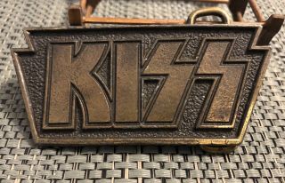 Rare Vintage 1970’s Kiss Brass Belt Buckle