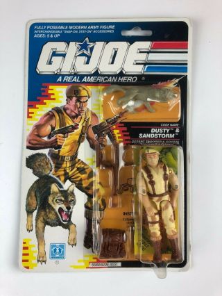 Gi Joe 1991 Dusty Desert Trooper & Sandstorm Coyote Hasbro Submachine Vintage