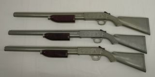 3 Vintage Shotgun Toy Pump Action Squirt Water Guns