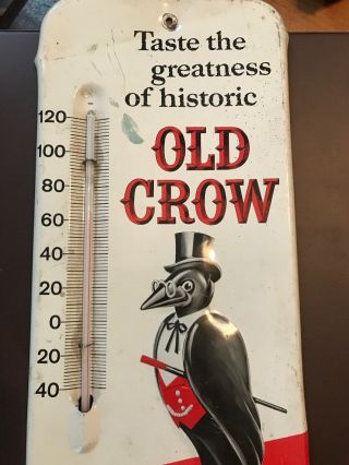 Vintage Old Crow Kentucky Whiskey Advertising Thermometer Rare Thermometer 2