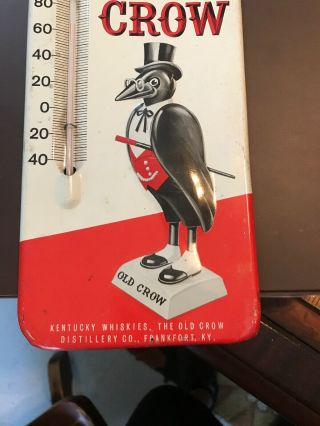 Vintage Old Crow Kentucky Whiskey Advertising Thermometer Rare Thermometer 4