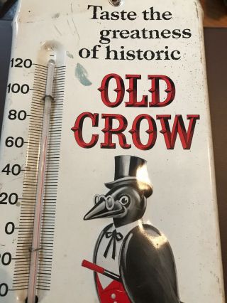 Vintage Old Crow Kentucky Whiskey Advertising Thermometer Rare Thermometer 8