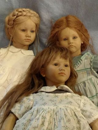 3 Vintage Annette Himstedt German Barefoot Children Dolls Kathe Ellen Paula