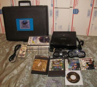 Sega Saturn System Console (ntsc) 11 Game Bundle W/ Rare Rental Case Read