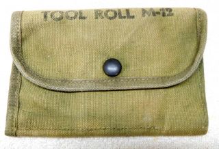 U.  S.  Wwii M - 12 Canvas Tool Roll - 1945