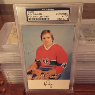 Ken Dryden Signed Psa Dna 1979 Canadiens Team Postcard Extremely Rare Auto Hof