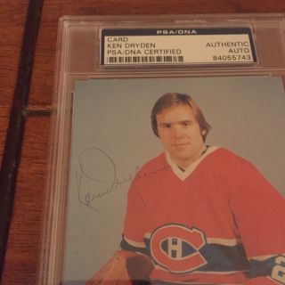 Ken DRYDEN Signed PSA DNA 1979 Canadiens Team Postcard EXTREMELY RARE AUTO HOF 2