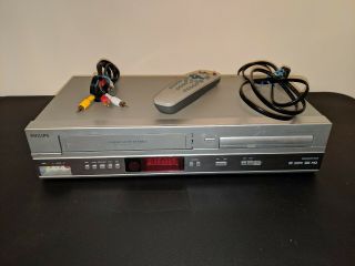 Philips Dvp3150v 4 Head Hifi Vcr & Dvd Combo Player Vintage Remote Cable