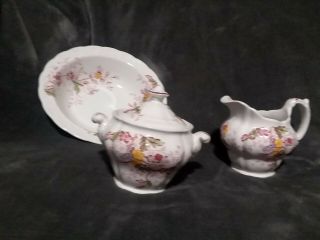 Vintage Ridgway Staffordshire " English Garden " 4424 Serving Set Of Three