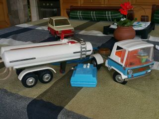 Vintage Truck Zbik Tanker Large Plastic Toy 1976 Battery Operated Remote Poland