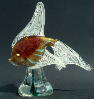 Scarce Vintage 1950s/60s Murano Art Glass Aquarium Fish Vase Alfredo Barbini 2